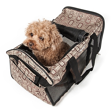 Pet Life Airline-Approved Flightmax Collapsible Pet Carrier, Brown