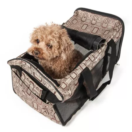 Pet Life Airline Approved Flightmax Foldable Carrier Brown Soft Sided Crates