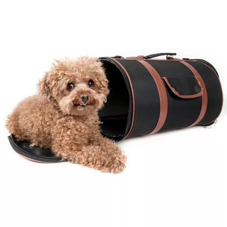 Pet Life Airline Approved Fashion Cylinder Posh Pet Carrier Soft Sided Crates