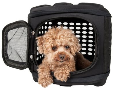 Pet Life Circular Shelled Perforated Lightweight PVC Collapsible Military-Grade Transporter Pet Carrier, 18.2 in.