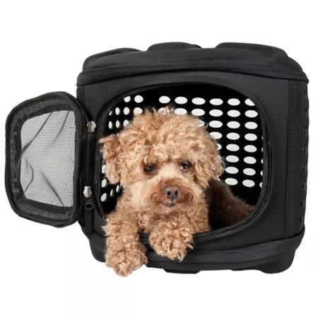 Pet Life Pet Carrier Lightweight Foldable Circular Shell Perforated Military Grade Soft Sided Crates