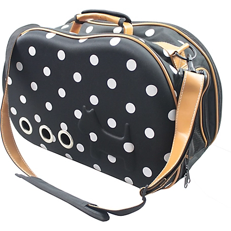 Pet Life Fashion Dotted Venta-Shell Perforated Collapsible Military Grade Designer Pet Carrier