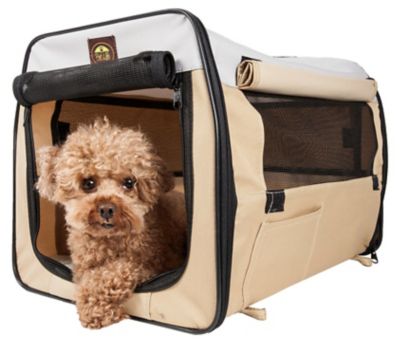 Pet Life Folding Zippered Lightweight Nylon Easy Folding Pet Crate