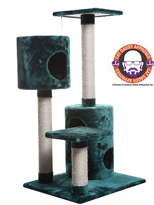 Armarkat Real Wood Cat Tree Condo House with 2 Private Condos 43 in. Green A4301