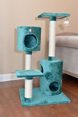 Image showing  Real Wood Cat Tree Condo House with 2 Private Condos 43 in. Green A4301