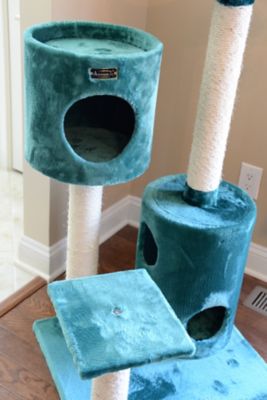 Image showing  Real Wood Cat Tree Condo House with 2 Private Condos 43 in. Green A4301