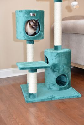 Image showing  Real Wood Cat Tree Condo House with 2 Private Condos 43 in. Green A4301