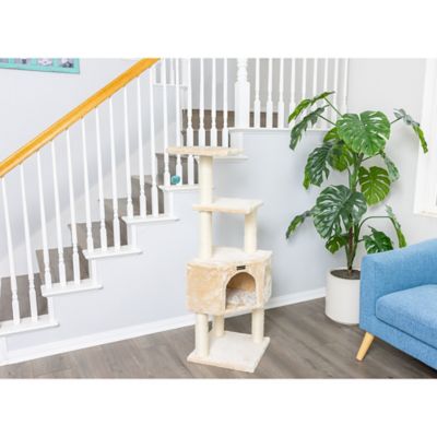 Image showing 5 th Armarkat 48 in. 3-Levels Real Wood Cat Tower for Kittens Play, Beige