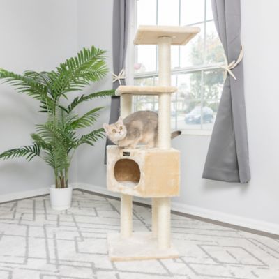 Image showing 9 th Armarkat 52 in. 3-Tier Real Wood Cat Tree, Beige