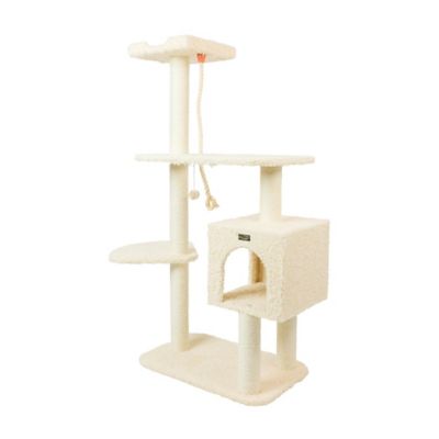 Image showing 7 th Armarkat Faux Fur Covered Real Wood Cat Scratch Furniture 57 in. Beige A5708