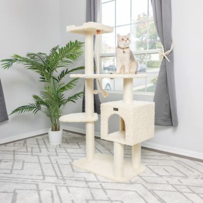 Image showing 9 th Armarkat Faux Fur Covered Real Wood Cat Scratch Furniture 57 in. Beige A5708