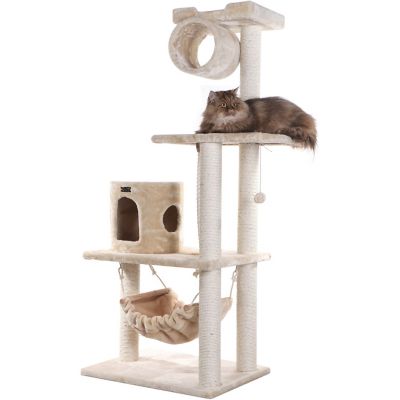 Armarkat 62 in. Real Wood Cat tree with Scratch posts, Hammock for Cats And Kittens A6202