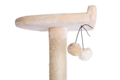 Image showing 6 th Armarkat 64 in. Real Wood Cat Tree With Sractch Sisal Post, Soft-side Playhouse, A6401, Almond