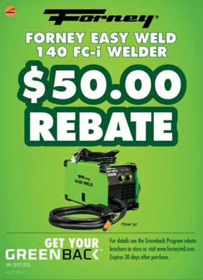 Image showing 7 th Forney 120V/140A Easy Weld 140 FC-I MIG Welder, Uses 0.30 or 0.35 in. Flux-Core Wire