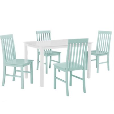 Walker Edison 5 pc. Wood Kitchen Dining Set, Solid Rubber Wood, White