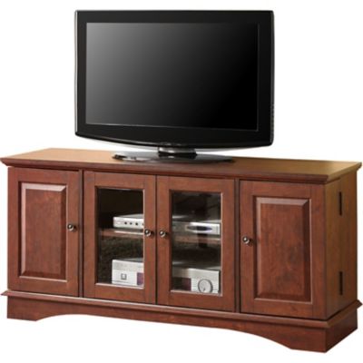 Walker Edison Wood TV Media Stand Storage Console for TVs Up to 55 in., 16 in. x 52 in. x 24 in -  WQ52C4DRTB