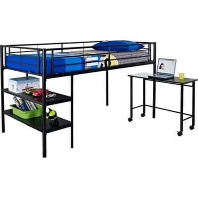 walker edison twin metal loft bed