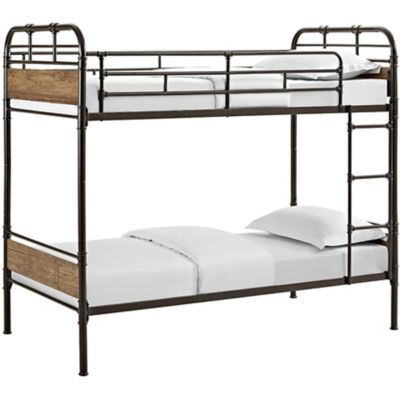 Walker Edison Twin Metal Pipe Wood Bunk Bed Black Btotmpbl At Tractor Supply Co