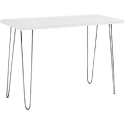 Walker Edison Hairpin Leg Wood Writing Desk, 42 In., White