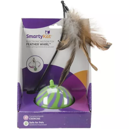 SmartyKat FeatherWhirl Electronic Motion Ball Cat Toy Cat Chasers & Teasers