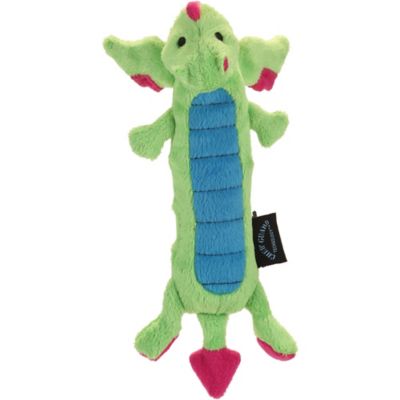 goDog Skinny Dragons with Chew Guard Dog Toy, Large, Green