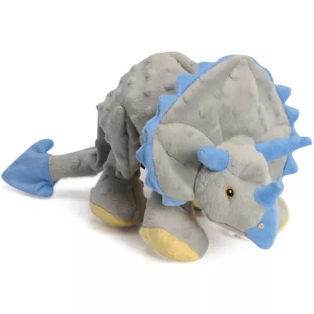 Ruffin' It Dinos Frills with Dog Chew Toy Large Gray Dog Plush Toys