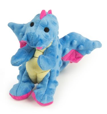 goDog Dragons Squeaky Plush Dog Toy, Chew Guard Technology - Periwinkle, Small