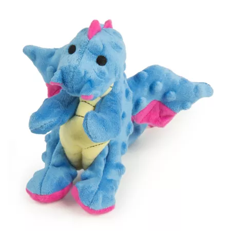 goDog Dragons Squeaky Plush Dog Toy Chew Protection Technology - Periwinkle Small Dog Plush Toys