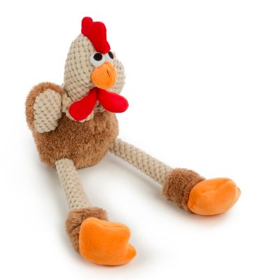 Image showing  Checkers Small Skinny Brown Rooster with Chew Guard Technology Dog Toy