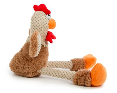 Image showing  Checkers Small Skinny Brown Rooster with Chew Guard Technology Dog Toy