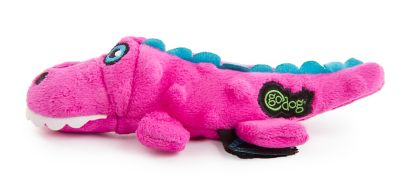 Image showing  Just For Me Gator with Chew Guard Dog Toy, Small, Pink