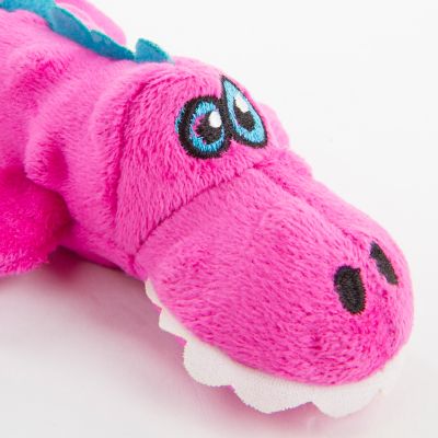 Image showing 5 th Ruffin' It Just For Me Gator with Chew Guard Dog Toy, Small, Pink