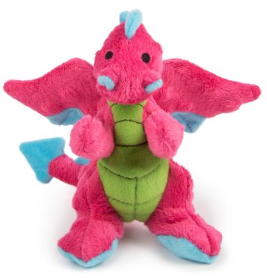 Ruffin' It Dragons Squeaky Plush Dog Toy, Chew Guard Technology - Pink, Small