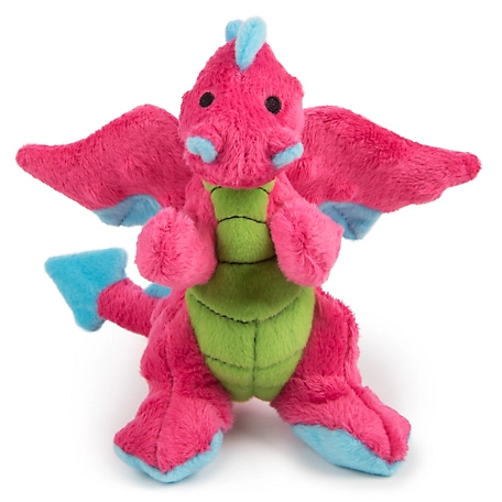 Ruffin' It Dragons Squeaky Plush Dog Toy, Chew Guard Technology - Pink, Small