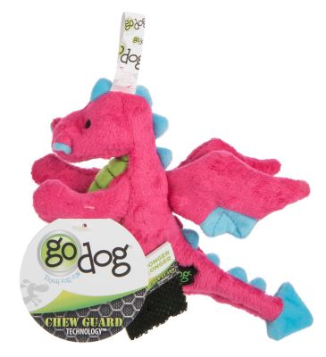 Image showing  Dragons Squeaky Plush Dog Toy, Chew Guard Technology - Pink, Small