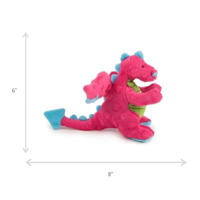 Image showing 7 th goDog Dragons Squeaky Plush Dog Toy, Chew Guard Technology - Pink, Small
