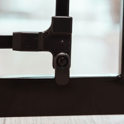 Image showing 6 th Carlson Pet Products Extra Tall Walk-Through Metal Pet Gate with Pet Door, Black, 29 in. to 39 in.