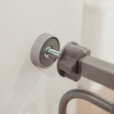 Image showing 5 th Carlson Pet Products Extra Tall Pressure-Mounted Metal Pet Gate with Pet Door, 29 in. to 39 in., Platinum