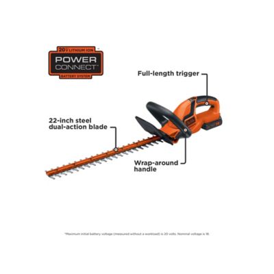 Image showing  22 in. 20V Max Cordless Hedge Trimmer, Battery and Charger Included, LHT2220