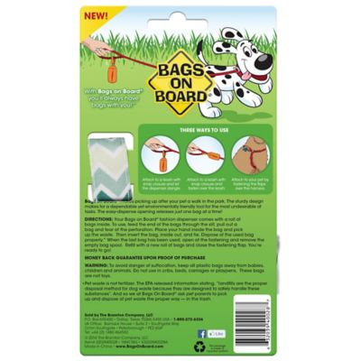Image showing  Fashion Bag Dispenser and Dog Poop Bags, 14 Bags, Green Chevron