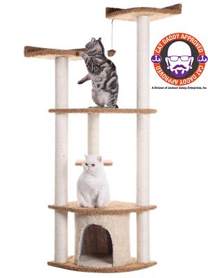 Armarkat Ultra Thick Faux Fur Real Wood Cat Scratching Furniture for Cats Play Chocolate A6402
