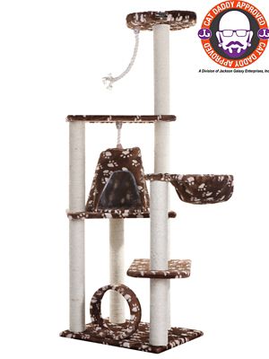 Armarkat 66 in. Real Wood Cat Tree Hammock Bed with Natural Sisal Post for Cats and Kittens