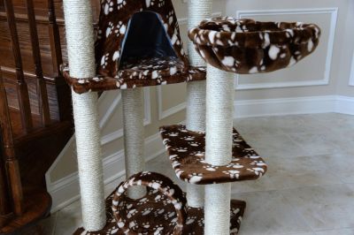 Image showing 9 th Armarkat 66 in. Real Wood Cat Tree Hammock Bed with Natural Sisal Post for Cats and Kittens