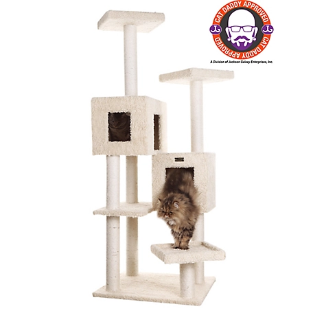 Armarkat Multi-Level Real Wood Cat Tree with 2 Spacious Condos, Perches for Kittens Pets Play