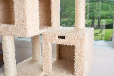 Image showing 5 th Armarkat 67 in. Multi-Level Real Wood Cat Tree with 2 Spacious Condos, Perches for Kittens Pets Play, Beige