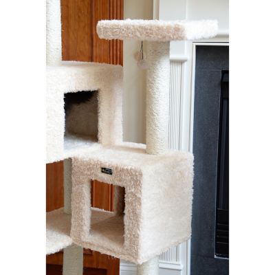 Image showing 8 th Armarkat 67 in. Multi-Level Real Wood Cat Tree with 2 Spacious Condos, Perches for Kittens Pets Play, Beige