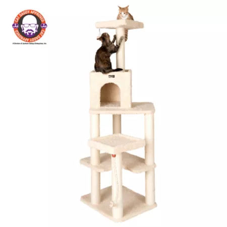 Armarkat 69" Multi-Level Real Wood Cat Scratching Tower Cat Trees & Condos