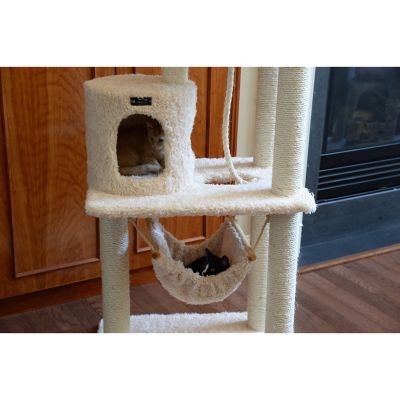 Image showing 2 th Armarkat 70 in. Real Wood Cat Furniture,Ultra thick Faux Fur Covered Cat Condo House A7005, Beige