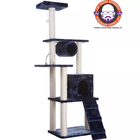 Armarkat 71" Navy Blue Real Wood Cat Climbing Tower Cat Scratching Furniture Cat Trees & Condos