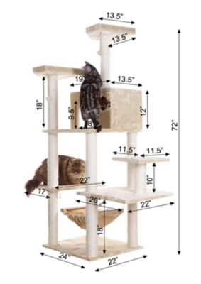 Image showing 5 th Armarkat 72 in. Beige Real Wood Cat Tree with Spacious Condo with Scratching Post